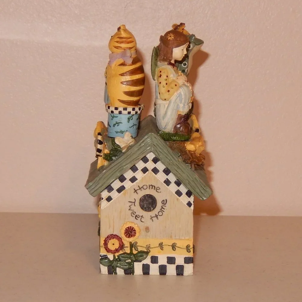 Knife Block Boston Warehouse Birdhouse Garden Angel Cat Frog Spreader Set of 4